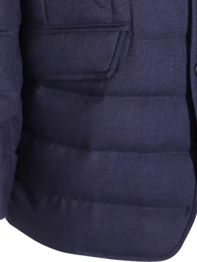 Herno La Giacca Water Resistant Down Blazer With Removable Bib In Blue