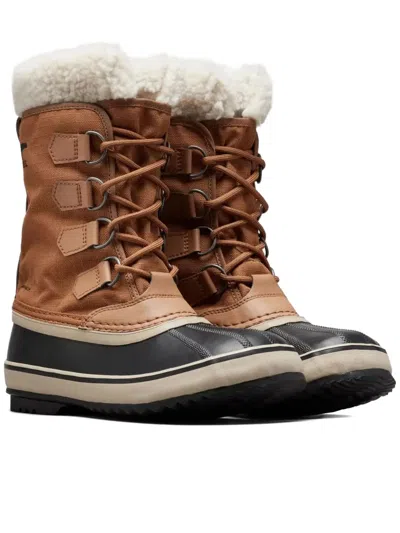 Sorel Winter Carnival Lace-up Shearling-cuff Boots In Brown