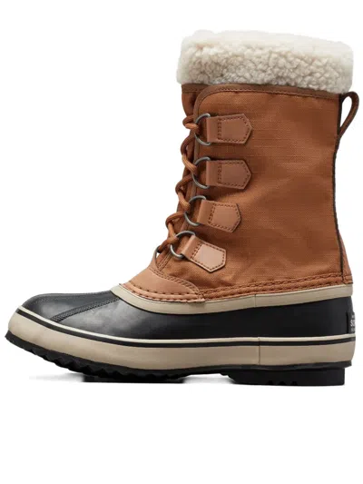 Sorel Winter Carnival Lace-up Shearling-cuff Boots In Brown