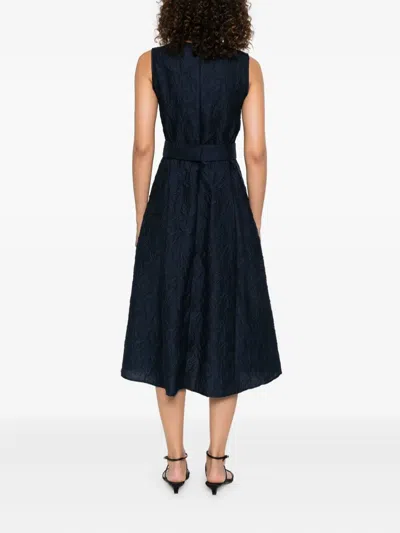 S Max Mara Floral-embroidered Sleeveless Midi Dress In Black