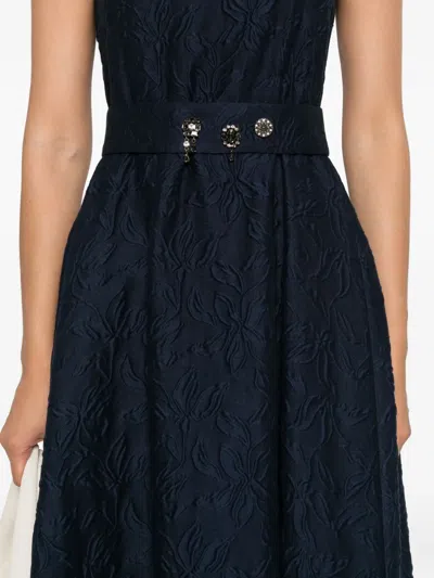 S Max Mara Floral-embroidered Sleeveless Midi Dress In Black