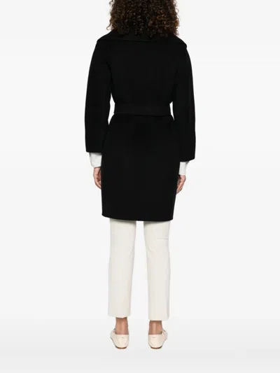 S Max Mara Messi Belted Coat In Black