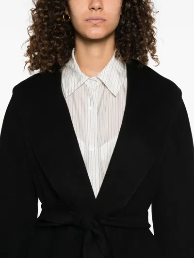 S Max Mara Messi Belted Coat In Black