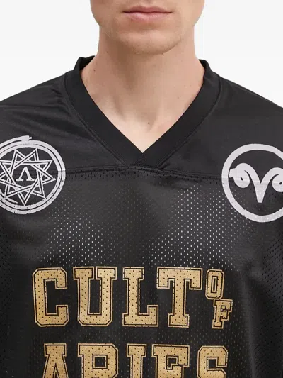 Aries Mesh-panel Long-sleeve Jersey In Black