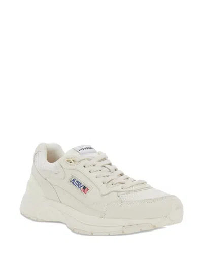 Autry White Leather And Mesh Hyperway Sneakers In White