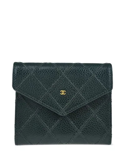 Pre-owned Chanel 1997 Leather Quilted Wallet