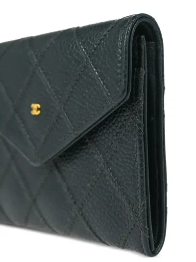 Pre-owned Chanel 1997 Leather Quilted Wallet