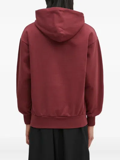 Aries Funghi Problemo Mushroom-print Drawstring Hoodie In Burgundy