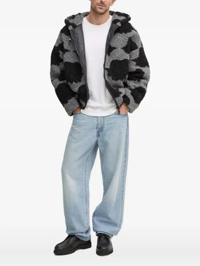 Fiorucci Angels Hooded Cloud-print Jacket In Black