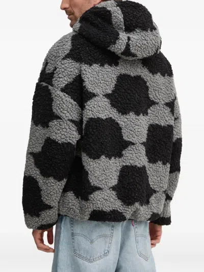 Fiorucci Angels Hooded Cloud-print Jacket In Black