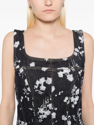 Karl Lagerfeld Aop Orchid Dress In Multi