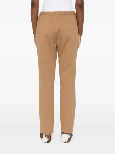 Fabiana Filippi Trousers Slim Drawstring Waistband In Brown