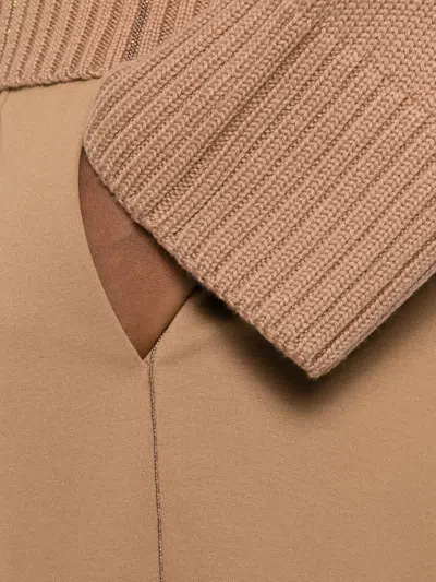 Fabiana Filippi Trousers Slim Drawstring Waistband In Brown