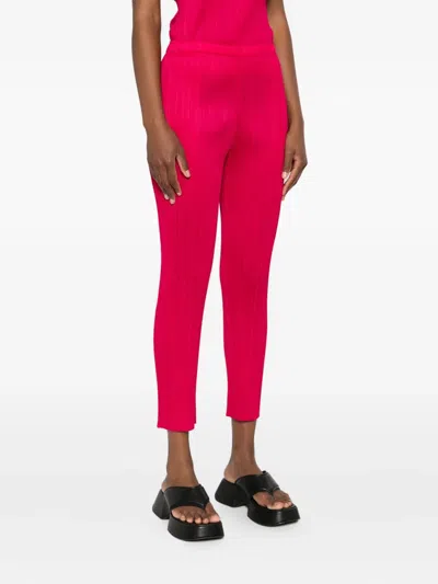 Issey Miyake Pleated Trousers In Red