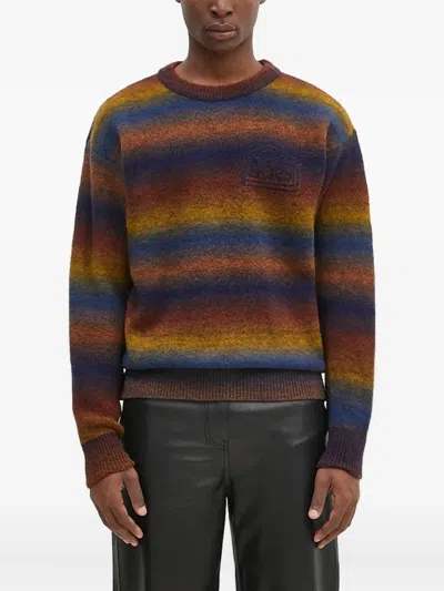 Aries Boucle Space Dye Knit Sweater In Yellow