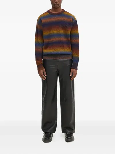 Aries Boucle Space Dye Knit Sweater In Yellow