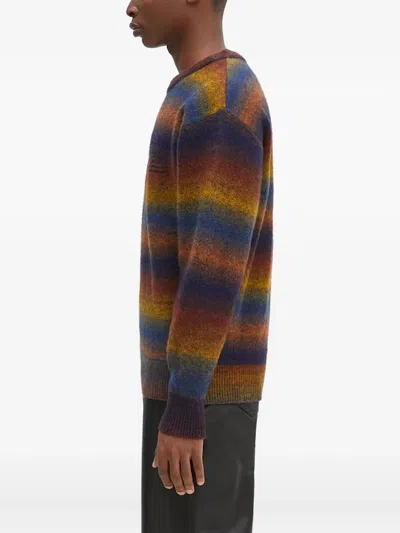 Aries Boucle Space Dye Knit Sweater In Yellow