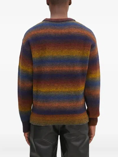 Aries Boucle Space Dye Knit Sweater In Yellow