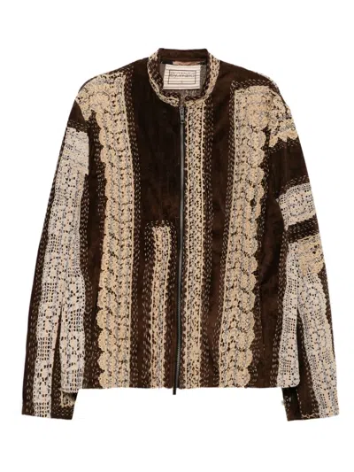 By Walid Lace On Suede Jacket In Brown