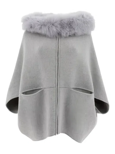 Giovi Women's Wool And Cashmere Poncho In Gray