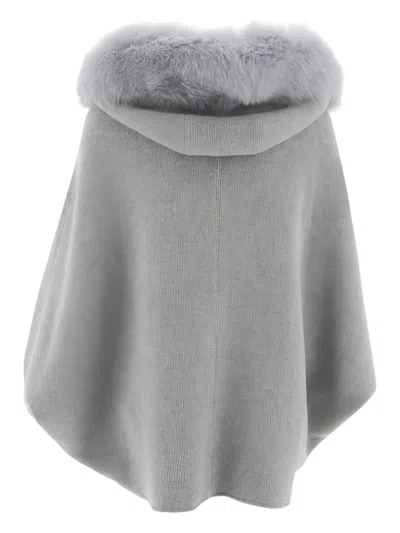 Giovi Women's Wool And Cashmere Poncho In Gray