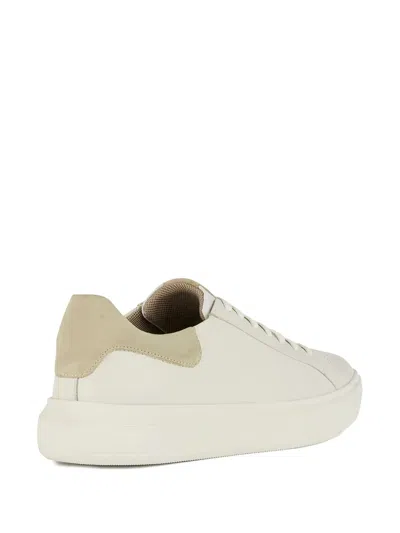 Geox Deiven Leather Panelled Sneakers In White