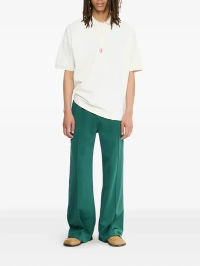 Jw Anderson Polo Collared Shirt Short Sleeves In Neutral
