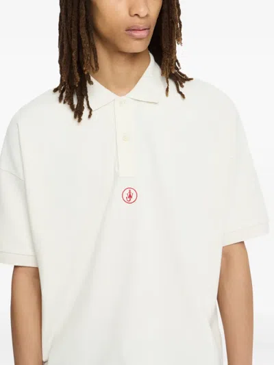 Jw Anderson Polo Collared Shirt Short Sleeves In Neutral