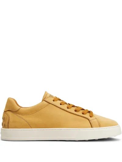 Tod's Leather Sneakers In Orange