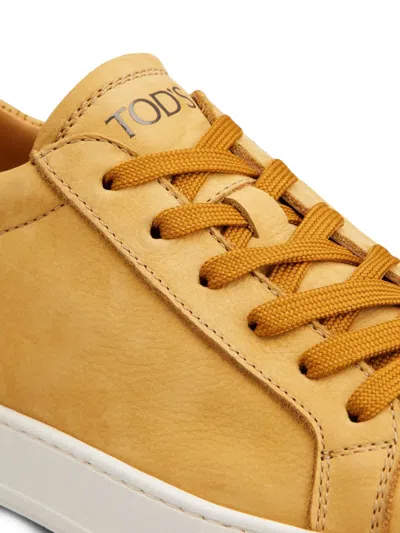 Tod's Leather Sneakers In Orange