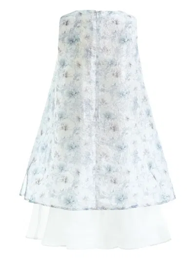 Tulleen Floral Layered Dress In White