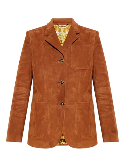 Versace Long Sleeve Leather Jacket