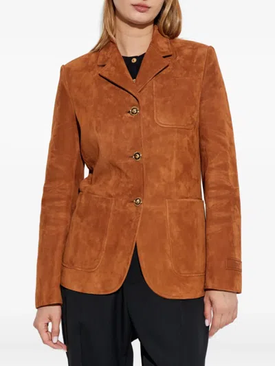 Versace Long Sleeve Leather Jacket