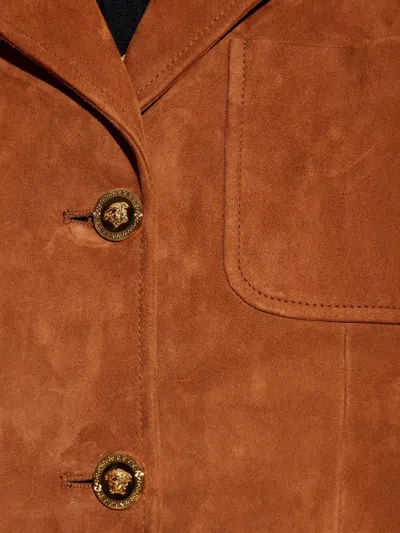 Versace Long Sleeve Leather Jacket