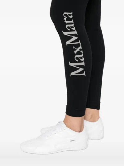S Max Mara Logo-jacquard Leggings In Black