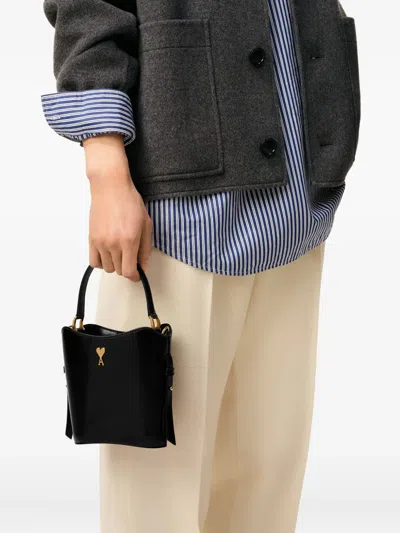 Ami Alexandre Mattiussi Mini Paris Paris Bucket Bag Black