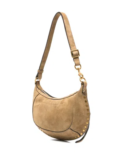 Isabel Marant Oskan Curved Suede Studded Shoulder Bag