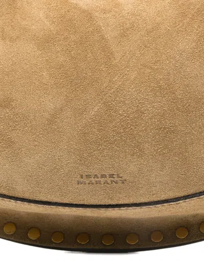 Isabel Marant Oskan Curved Suede Studded Shoulder Bag
