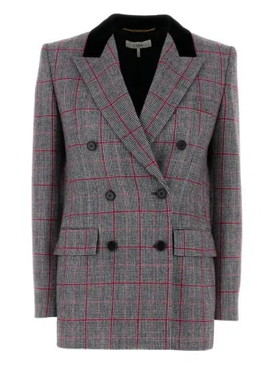 Chloé Check-pattern Wool Blazer