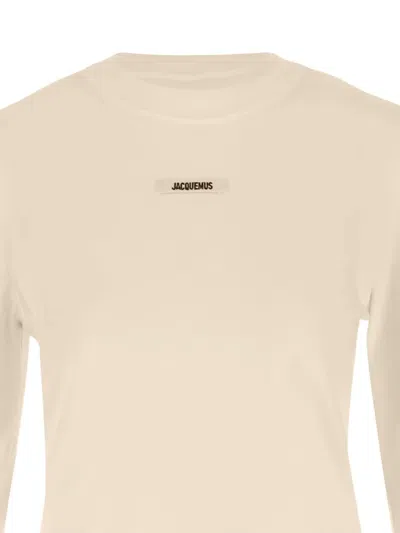 Jacquemus Le Gros Grin Logo-detail Long-sleeve T-shirt In Neutral