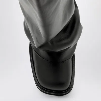 Attico 'robin' Black Boots With Square Toe And Logo Plaque On The Rear In Black
