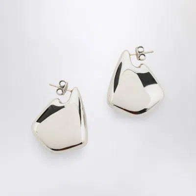 Bottega Veneta Small Silver Fin Earrings
