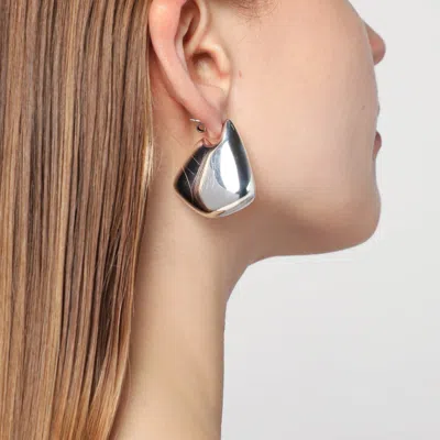 Bottega Veneta Small Silver Fin Earrings