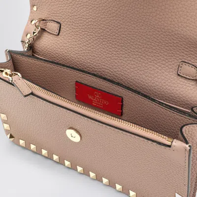 Valentino Garnet Calfskin Rockstud Chain Wallet In Pink