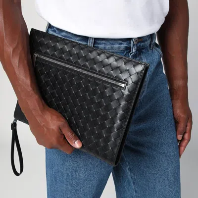 Bottega Veneta Black Intrecciato Document Holder