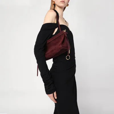 Alaïa Alaia Le Click East West Medium Bag In Garnet Red Nubuck Women