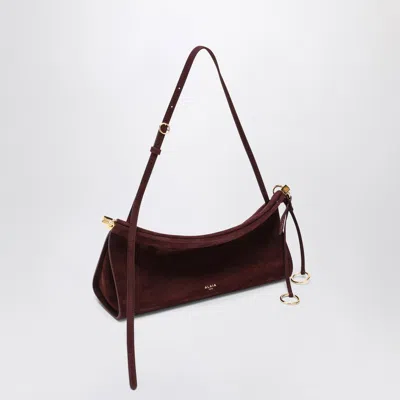 Alaïa Alaia Le Click East West Medium Bag In Garnet Red Nubuck Women