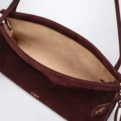 Alaïa Alaia Le Click East West Medium Bag In Garnet Red Nubuck Women
