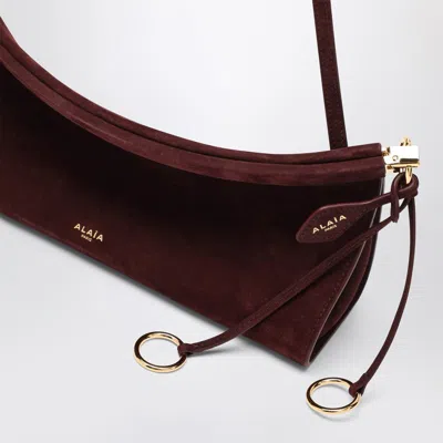 Alaïa Alaia Le Click East West Medium Bag In Garnet Red Nubuck Women