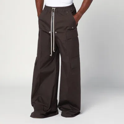 Rick Owens Cotton Stretch Poplin Wide Leg Cargo Pants
